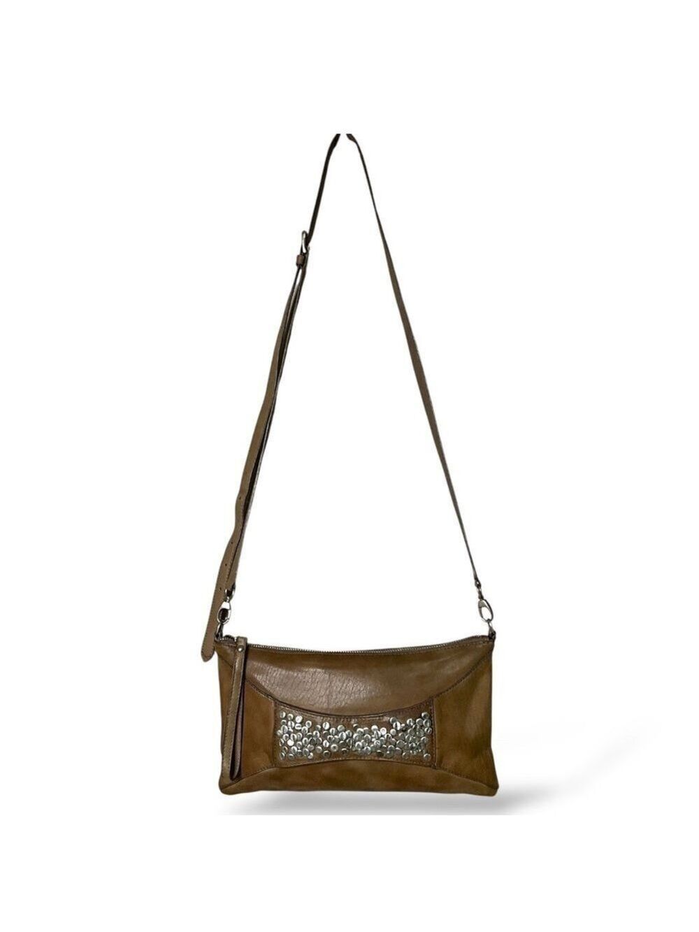 CELINE DION Genuine Leather ‘Cadence’ Crossbody / Clutch Bag Removable Strap - Picture 3 of 12